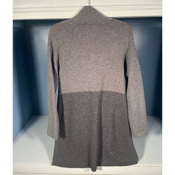 AIDA Wool Blend Colorblock Longline Cardigan Made in Italy Gray Size Large - Picture 5 of 11